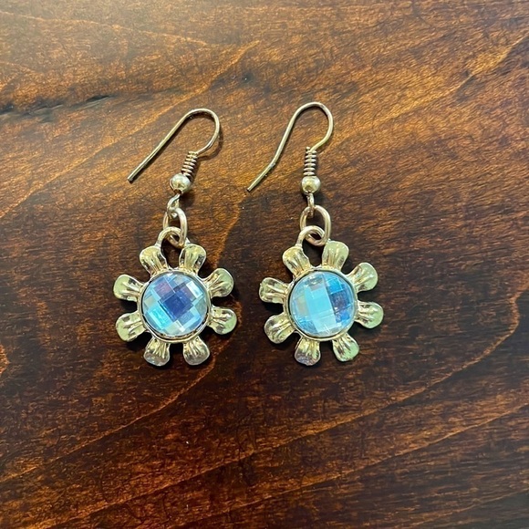 Flower Gem Earrings - Picture 1 of 2